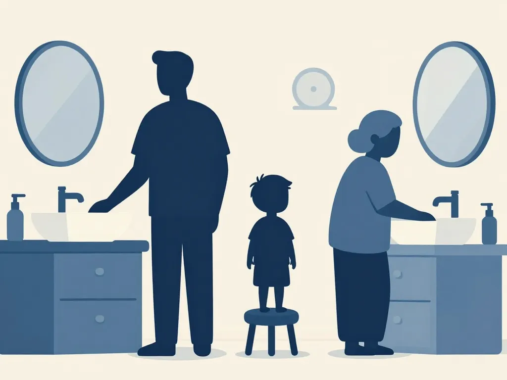 Exemple hauteur lavabo adulte, enfant, senior