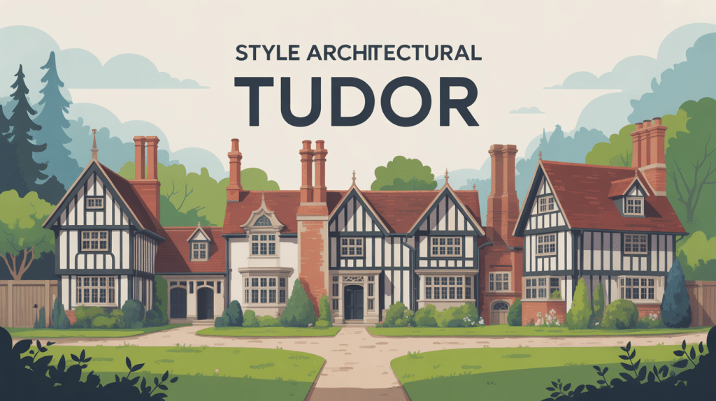 illustration du architectural style tudor campagne anglaise