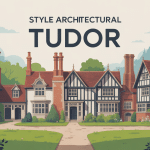 illustration du architectural style tudor campagne anglaise
