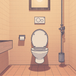 Illustration bati support WC suspendu encastré dans salle de bains moderne