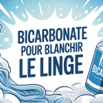 bicarbonate blanchir linge boîte et linge blanc éclatant