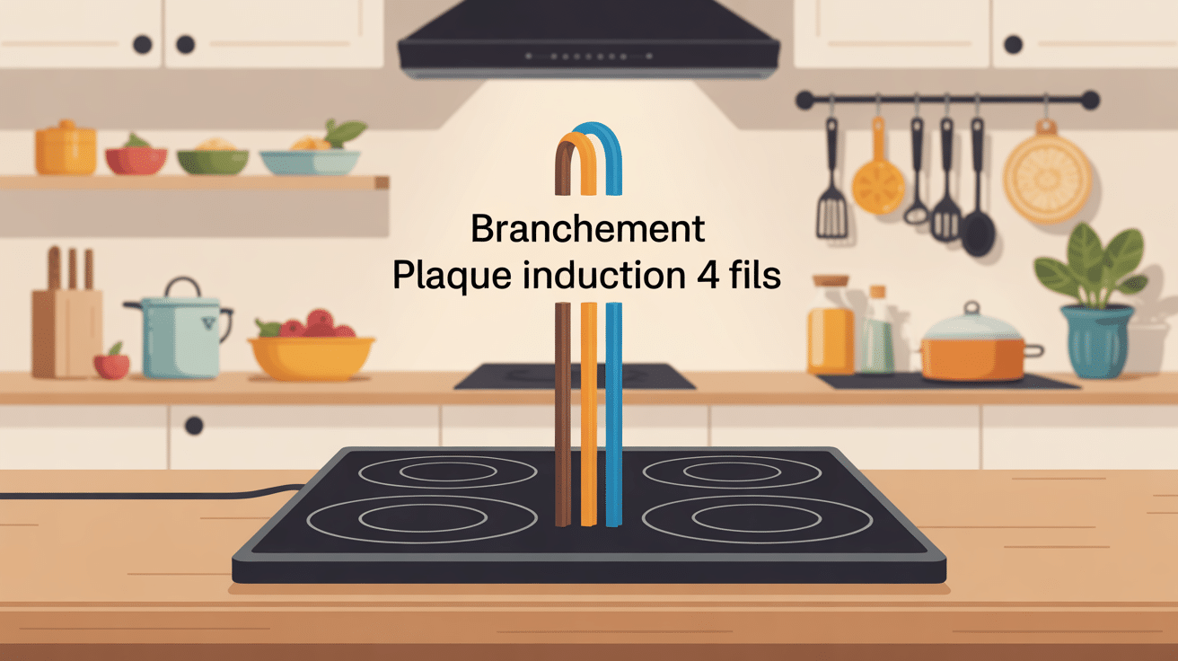 branchement plaque induction 4 fils en image sécurisée