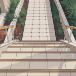 illustration du carrelage sur escalier exterieur