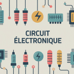 illustration circuit electronique composants stylises