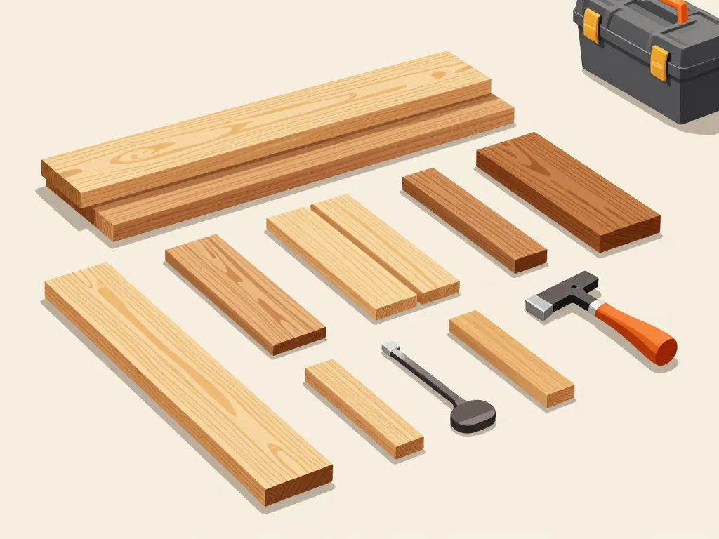 Visuel bois outils accessoires coffrage planche