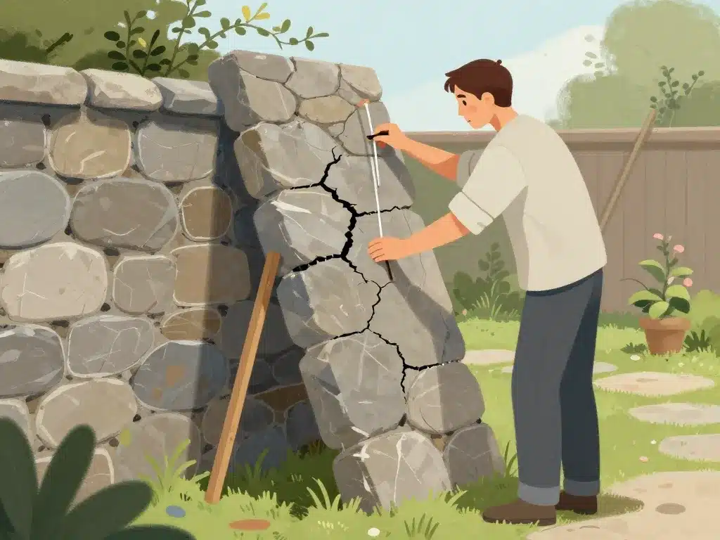sécuriser diagnostiquer consolider un mur en pierre qui penche