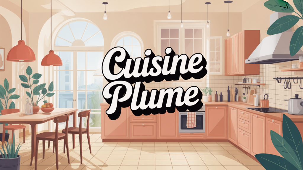 Cuisine plume moderne épurée meubles suspendus