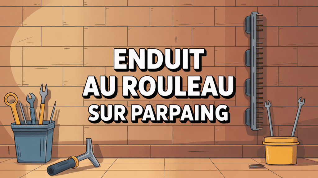 enduit au rouleau sur parpaing illustration chantier