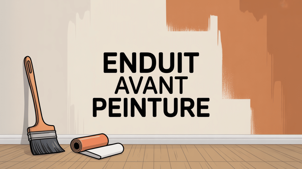illustration enduit peinture avant après sur mur