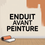 illustration enduit peinture avant après sur mur