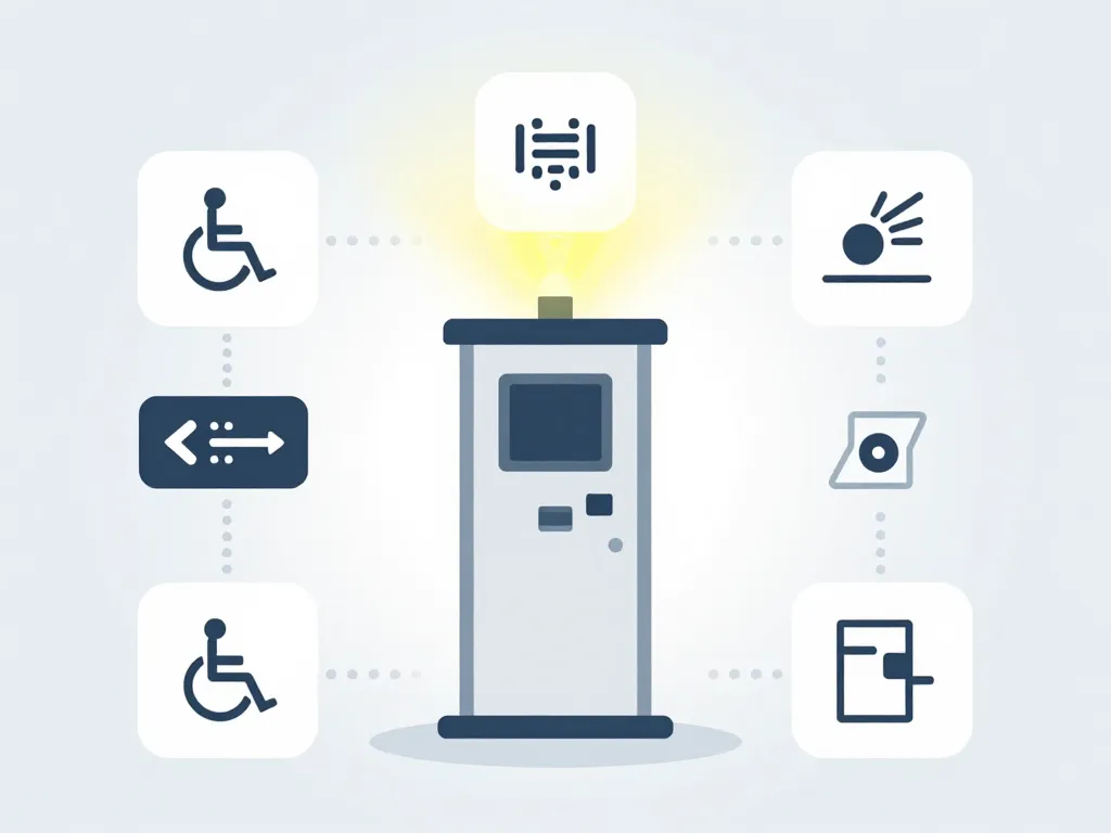 schéma normes, accessibilité et visibilité pour borne d'appel d'urgence