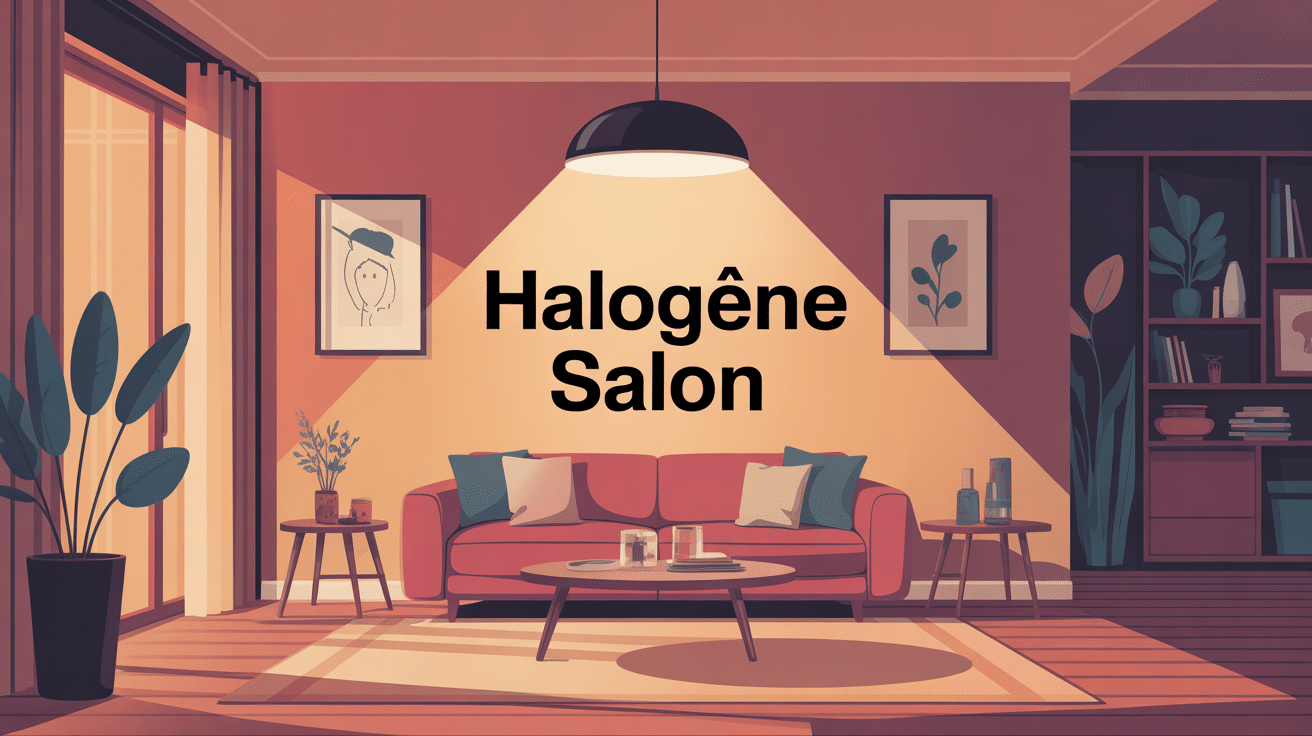 Salon moderne éclairé avec halogene salon
