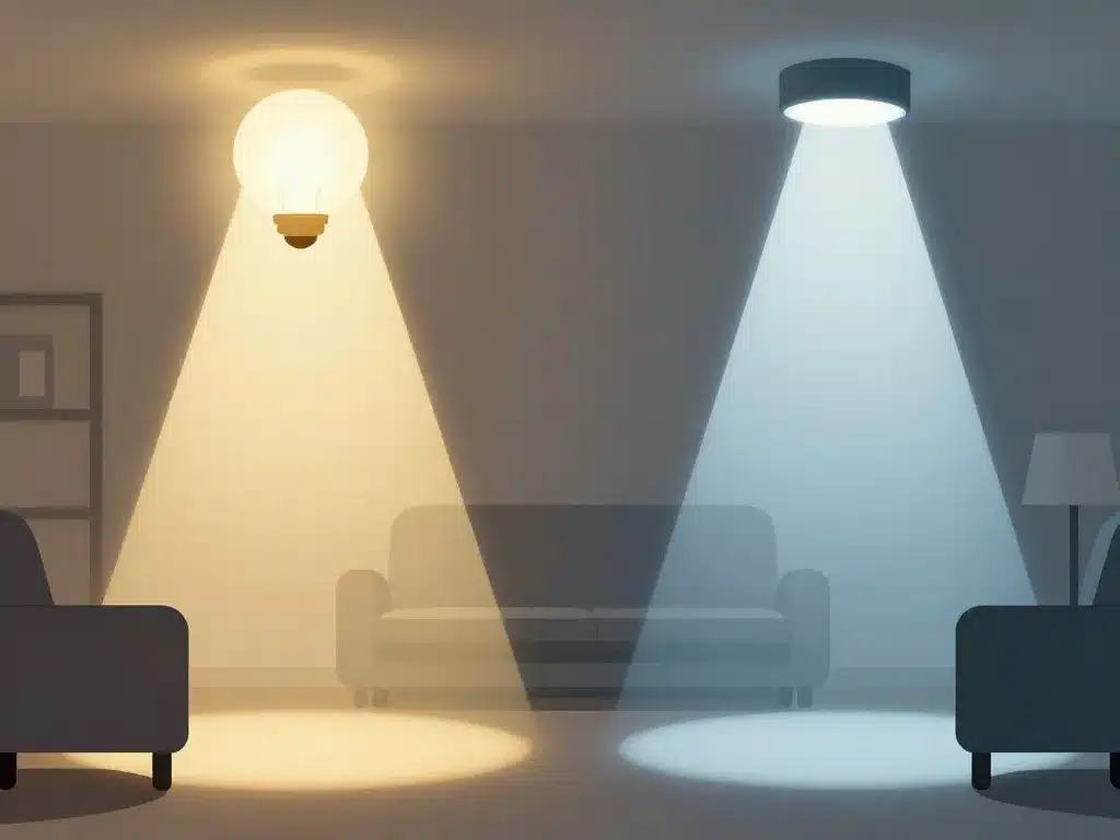 Schéma comparaison halogene salon et LED