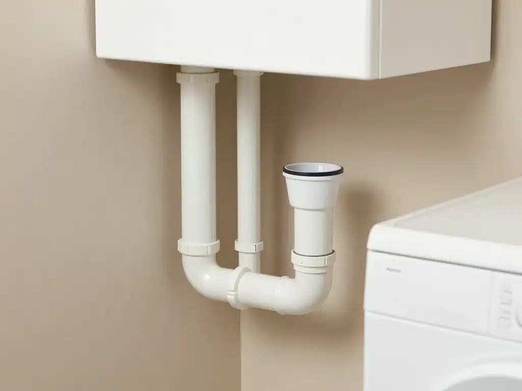 Vue éditoriale normes hauteur evacuation lave linge siphon