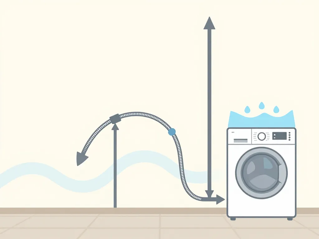 Diagramme concept hauteur evacuation lave linge zone idéale