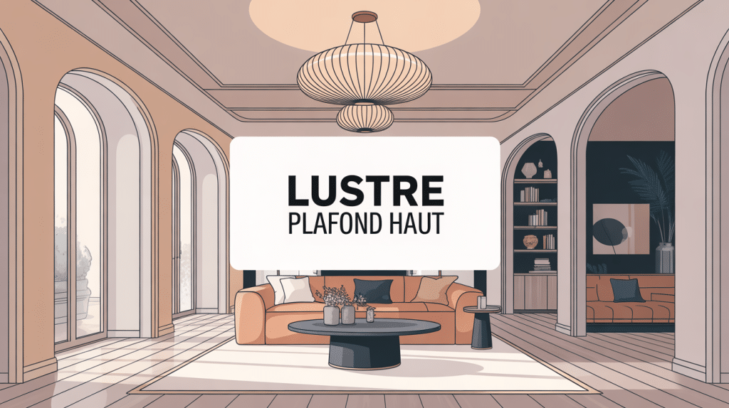 Illustration lustre plafond haut intérieur moderne double hauteur