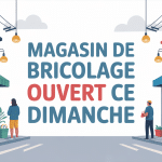 magasin bricolage ouvert ce dimanche devant magasin coloré
