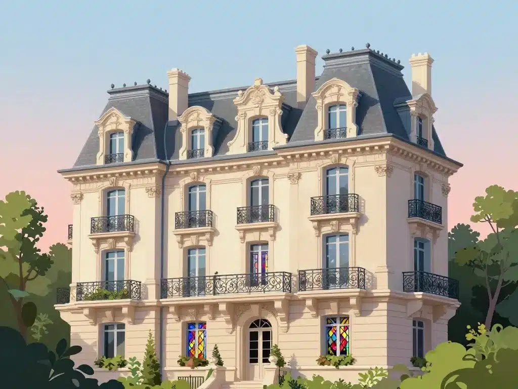 maison 1900 détails façade et vitraux