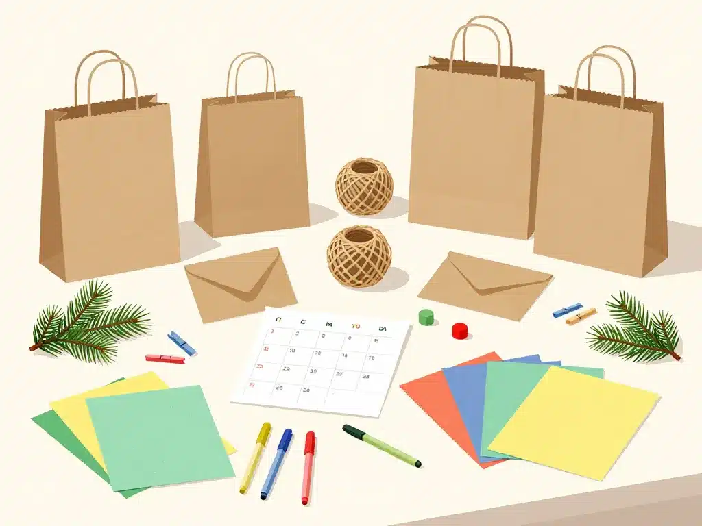 matériel organisation calendrier de l'avent bricolage