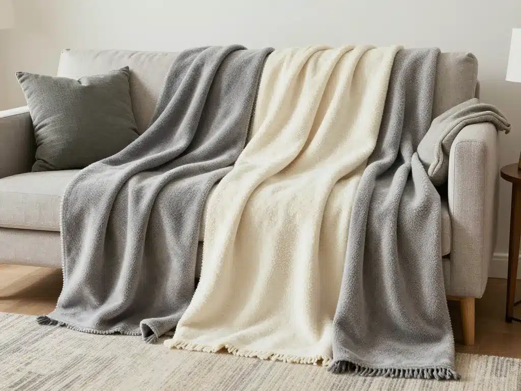 Plaids canapé grande taille différents matériaux et styles déco