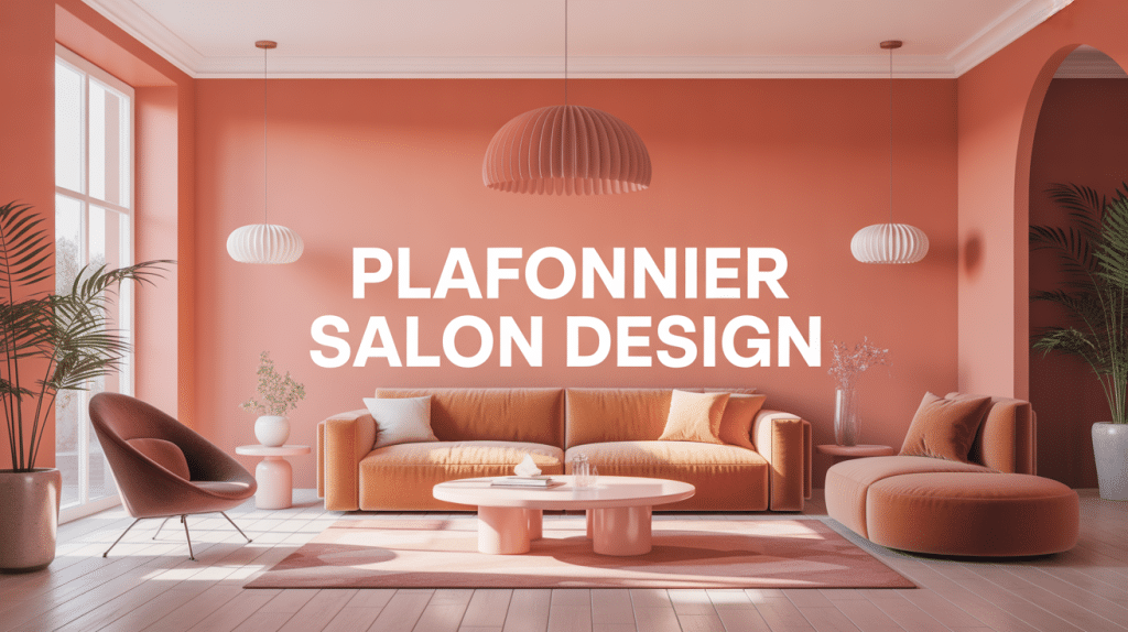 plafonnier salon design moderne dans salon contemporain