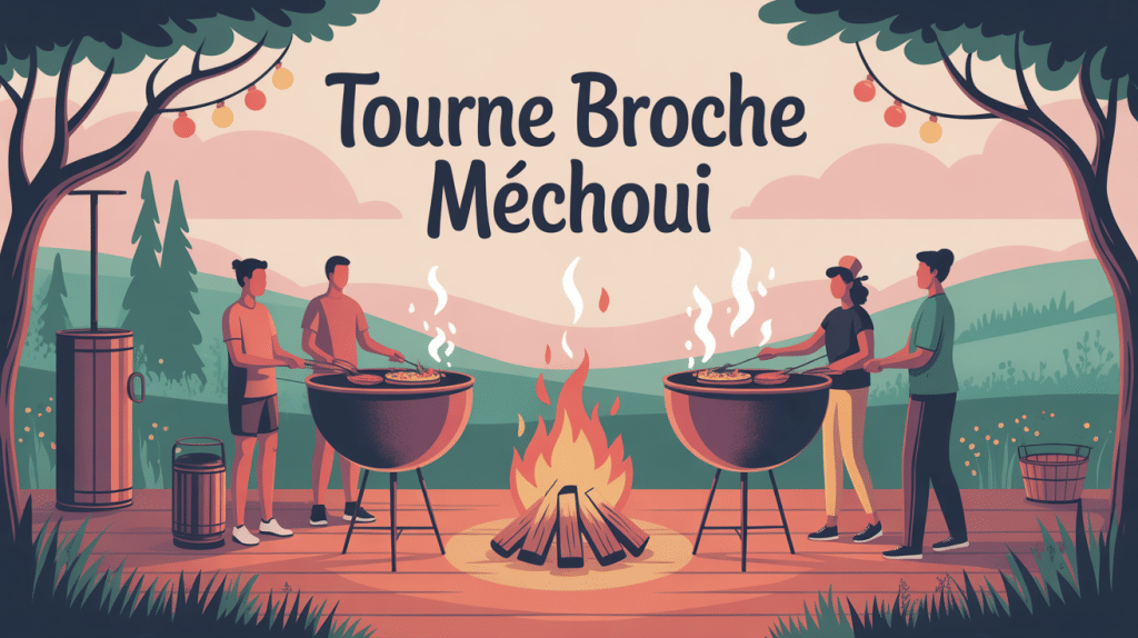 plan pour fabriquer tourne broche mechoui artisanal autour du feu