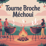 plan pour fabriquer tourne broche mechoui artisanal autour du feu