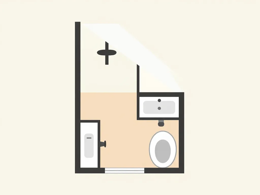 Plan salle de bain sous comble 4m2 zones optimisées