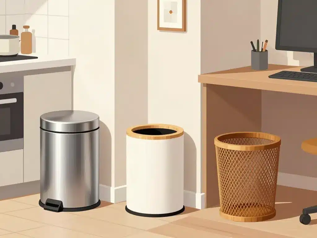 poubelle jolie dans cuisine salle de bain bureau