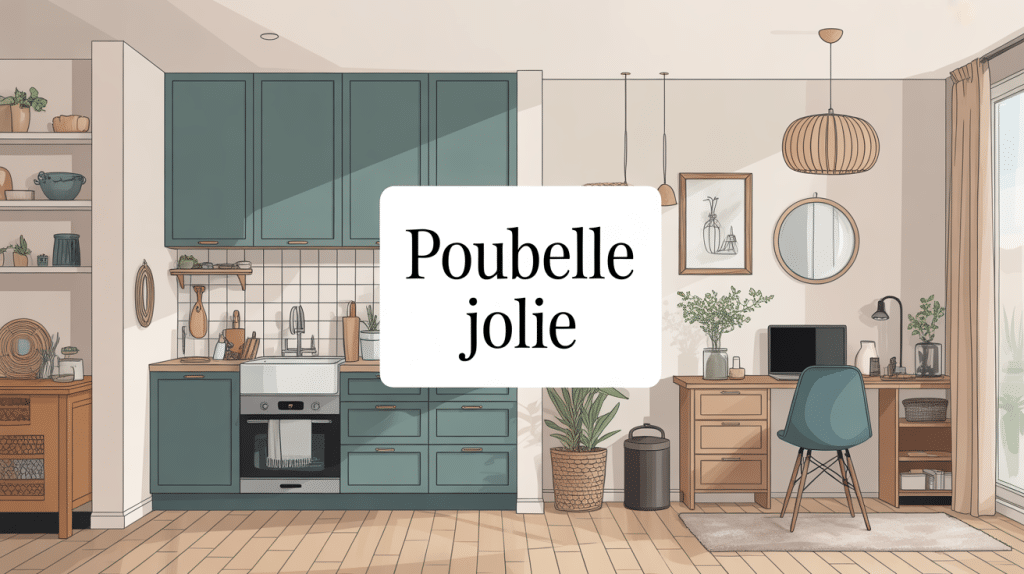 poubelle jolie intégrée dans une décoration moderne