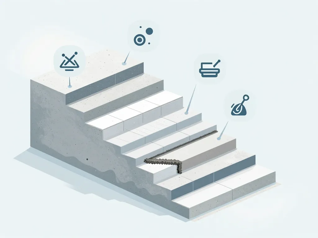 préparation du support pour carrelage sur escalier exterieur