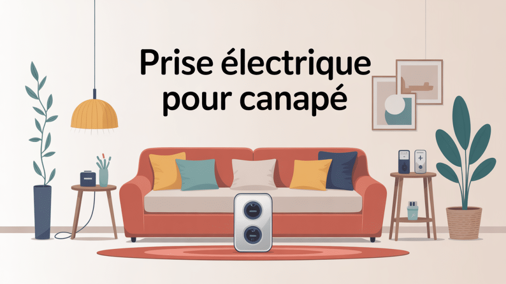 illustration de prise electrique pour canapé dans un salon moderne