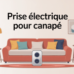 illustration de prise electrique pour canapé dans un salon moderne