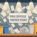 prix depose papier peint mur et outils illustration