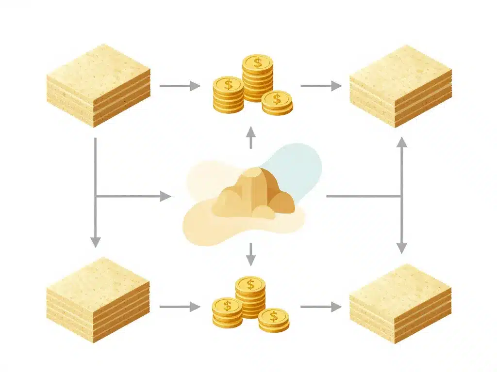 Schéma composants prix de la laine de bois au m2