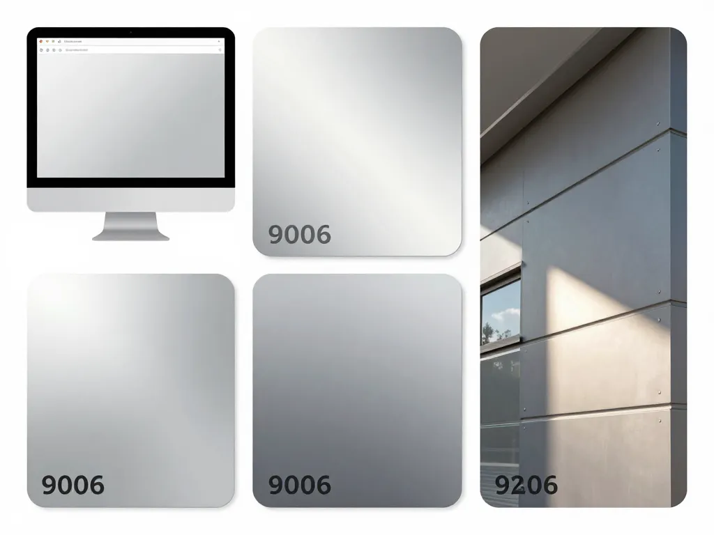 diagramme du rendu ral colour 9006 selon support