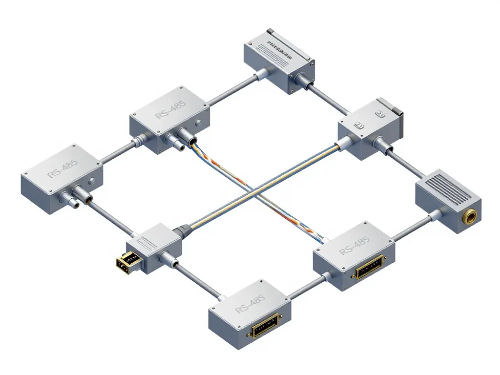 schéma rs485 câblage réseau industriel