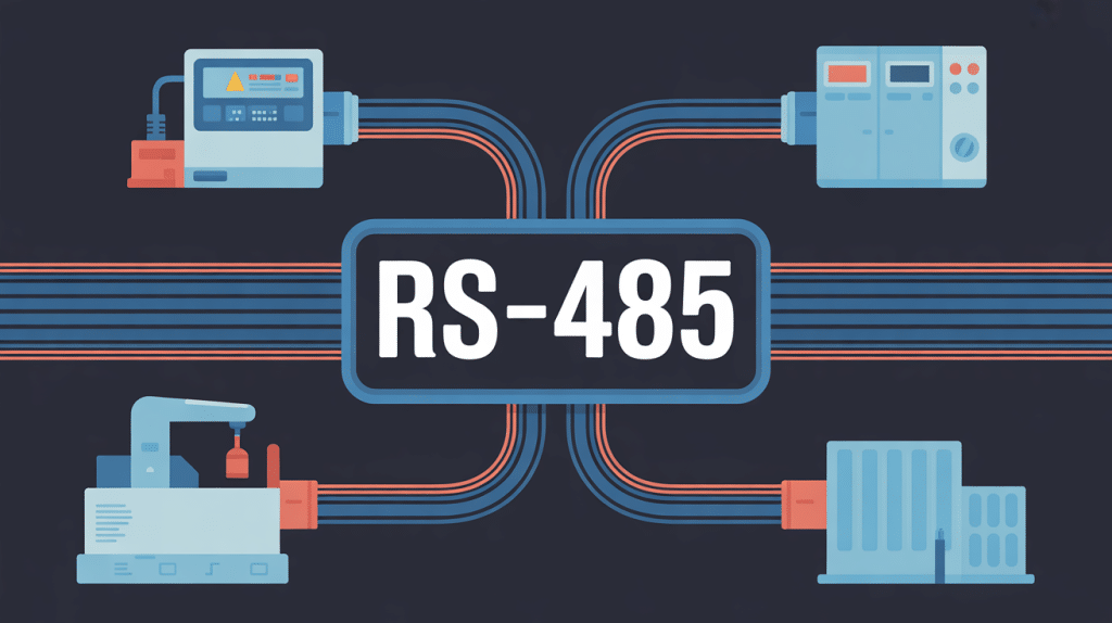 illustration rs485 réseau industriel câblage
