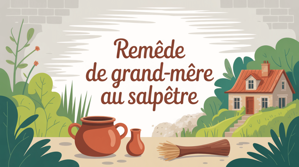Remède de grand mère salpêtre mur ancien illustration