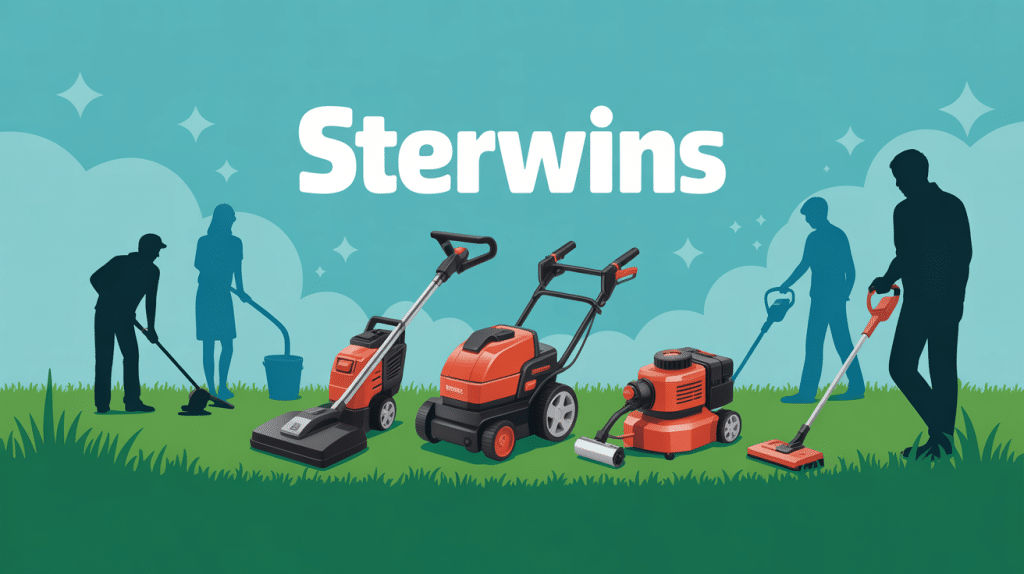 outils sterwins jardin et bricolage sur pelouse