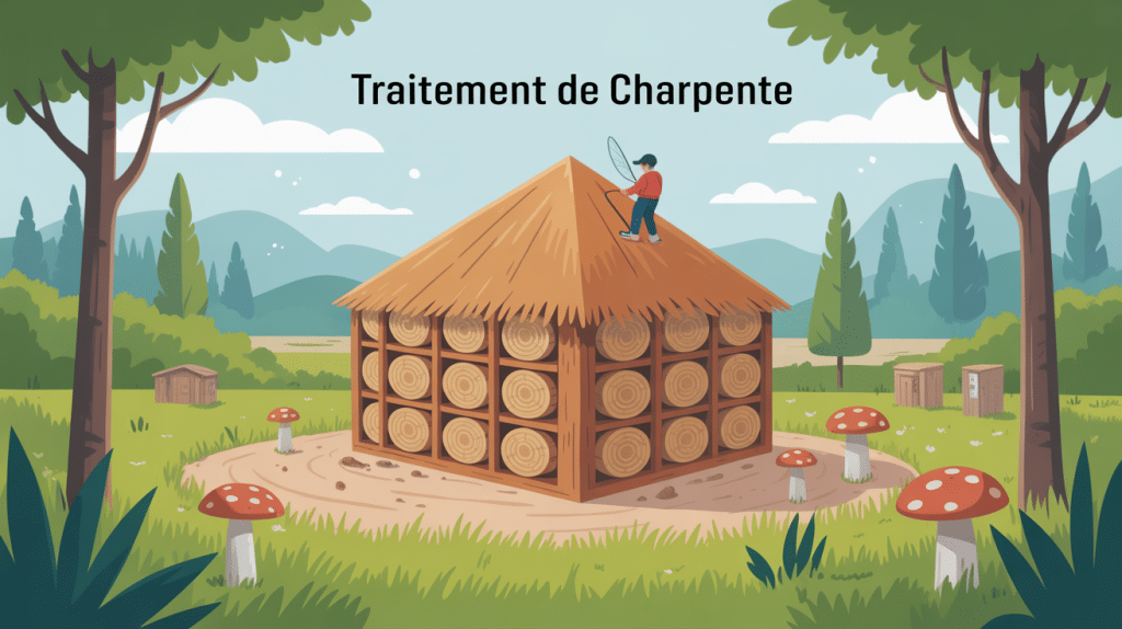 traitement charpente illustration protection bois