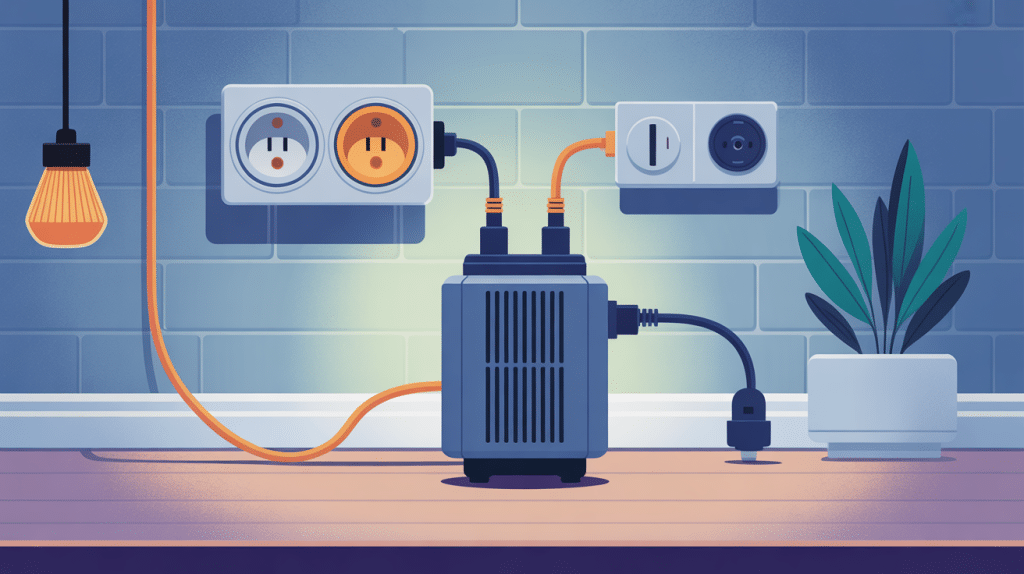 illustration transformateur 220v 12v connexion appareils