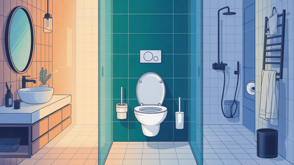 wc suspendu geberit illustration salle de bains moderne