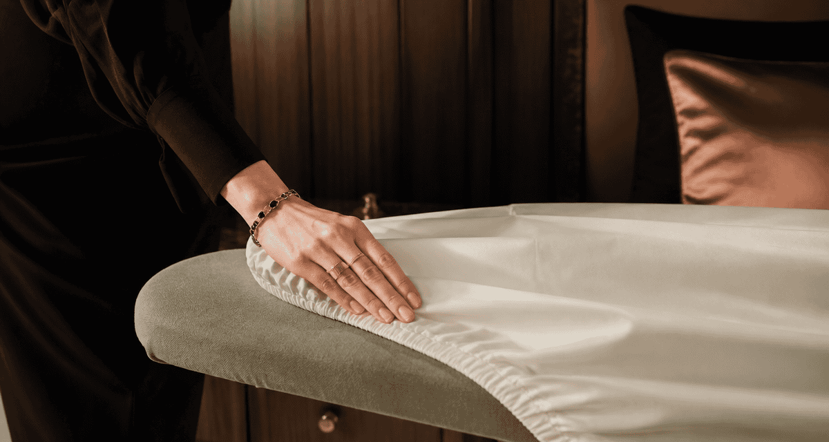 comment repasser un drap housse sur table à repasser