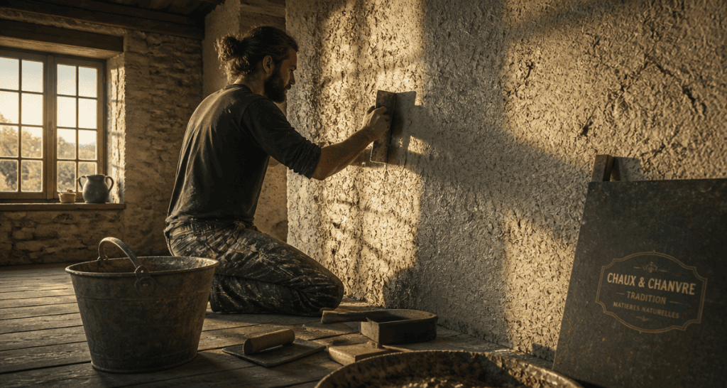 enduit correcteur thermique appliqué sur mur ancien