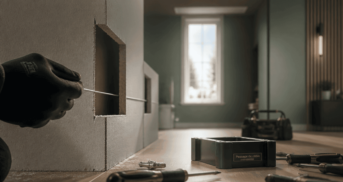 Passer un câble horizontal dans une cloison placo
