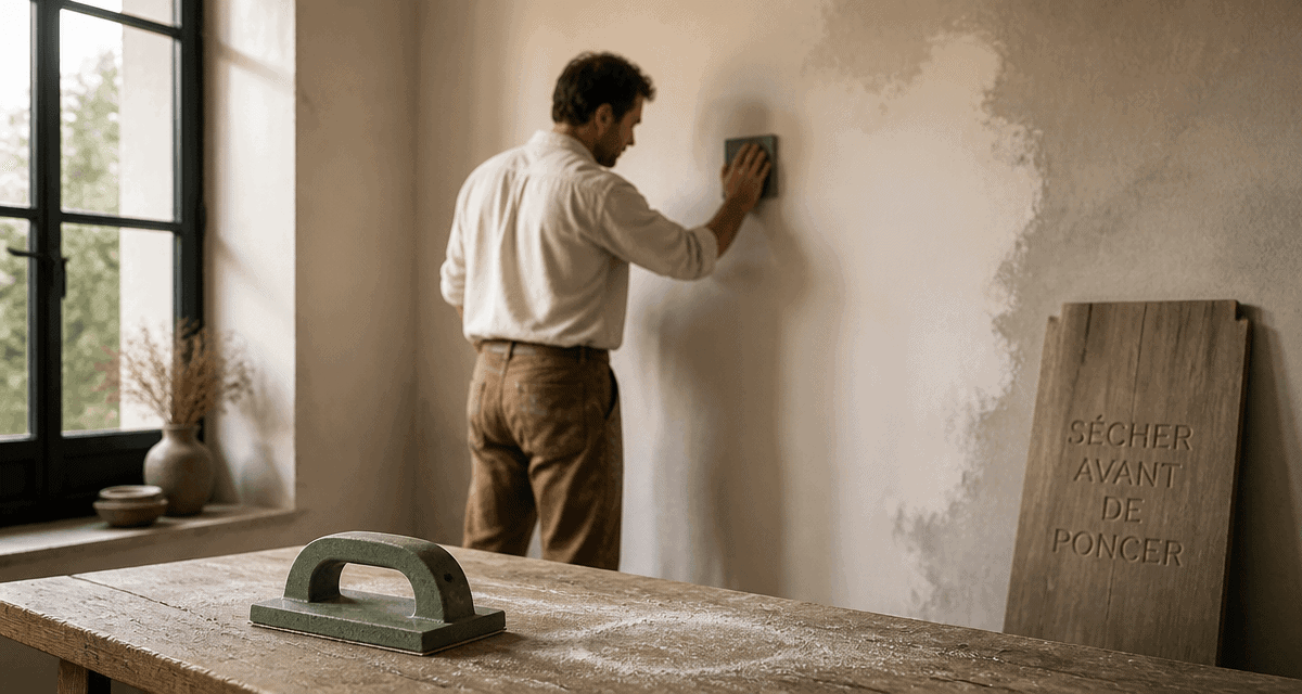 temps séchage enduit lissage avant ponçage mur poncé