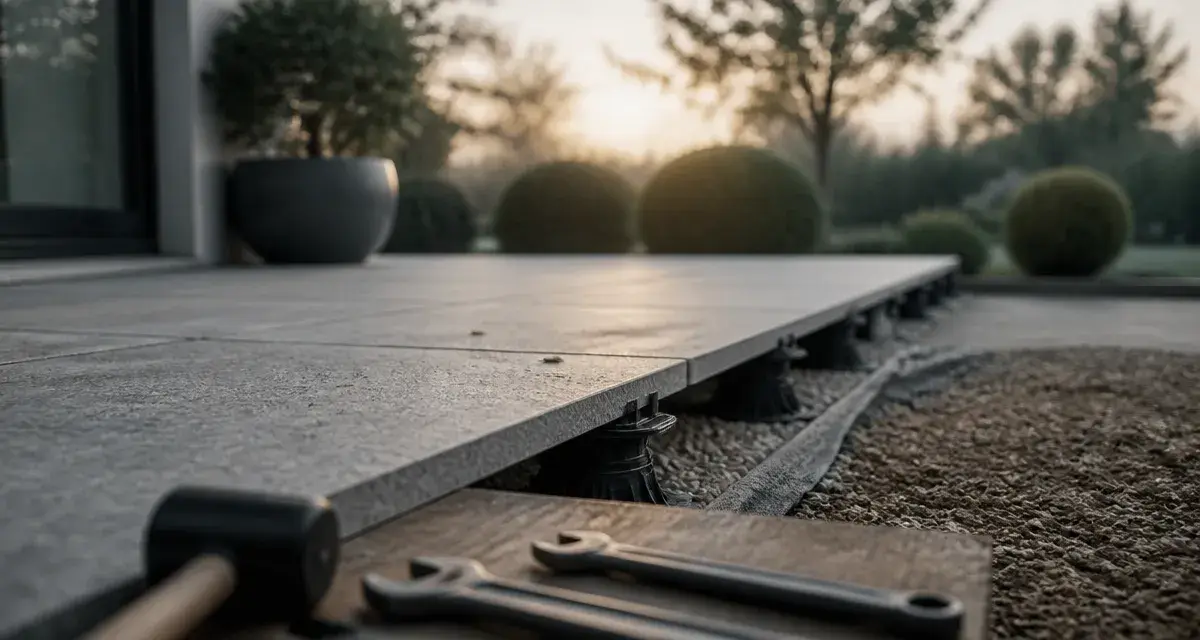 Carrelage sur plot inconvenients : terrasse en grès cérame sur plots réglables