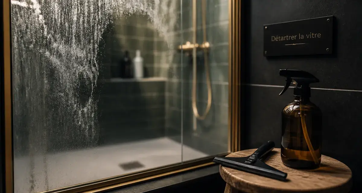Enlever le calcaire sur les parois de douche : paroi vitrée détachée