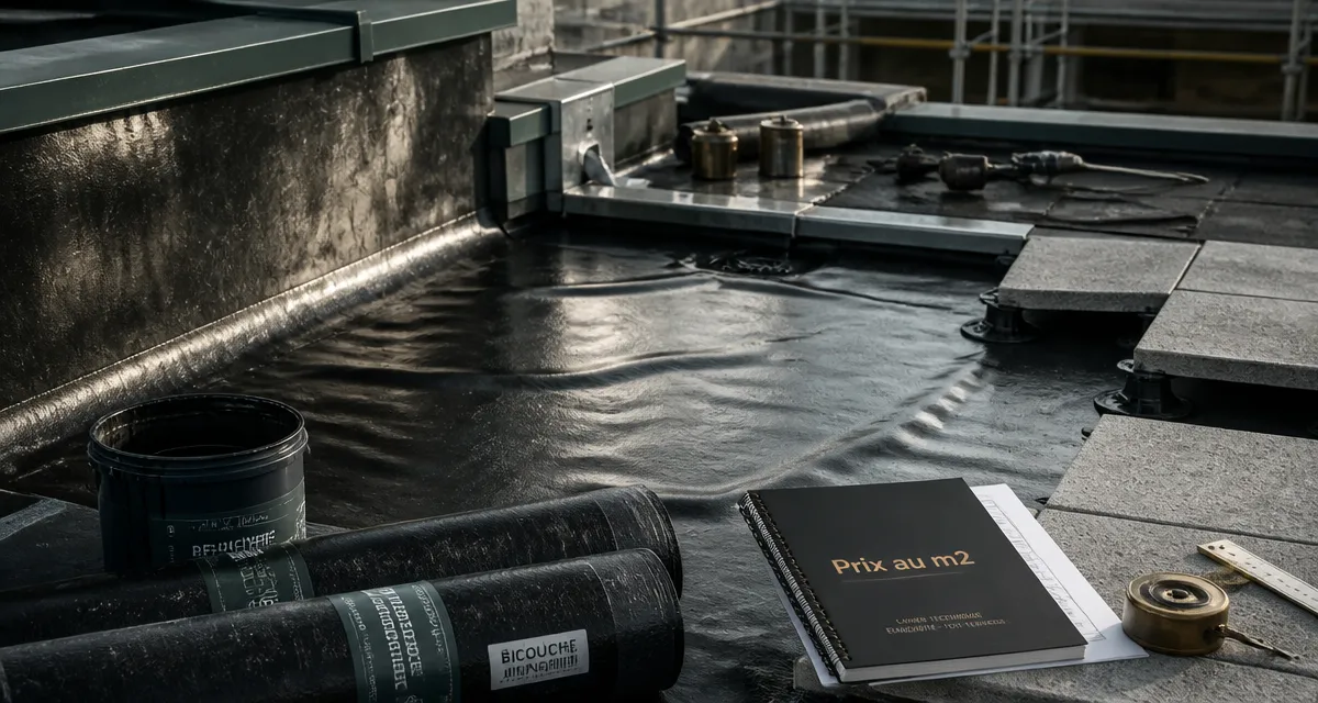 Étanchéité toit terrasse : prix au m2, membrane et relevés sur chantier